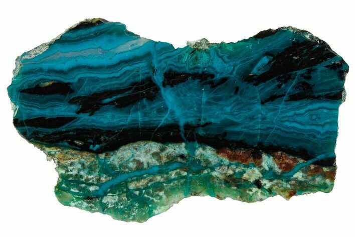 Polished Banded Chrysocolla - Bagdad Mine, Arizona #327673